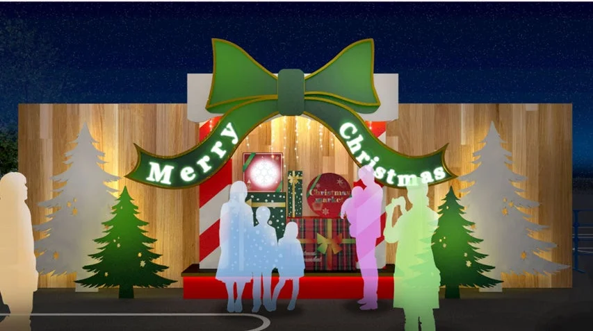 華やかなウェルカムゲートとフォトスポット