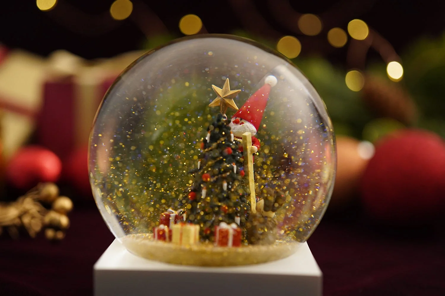スノードームのクローズアップ
