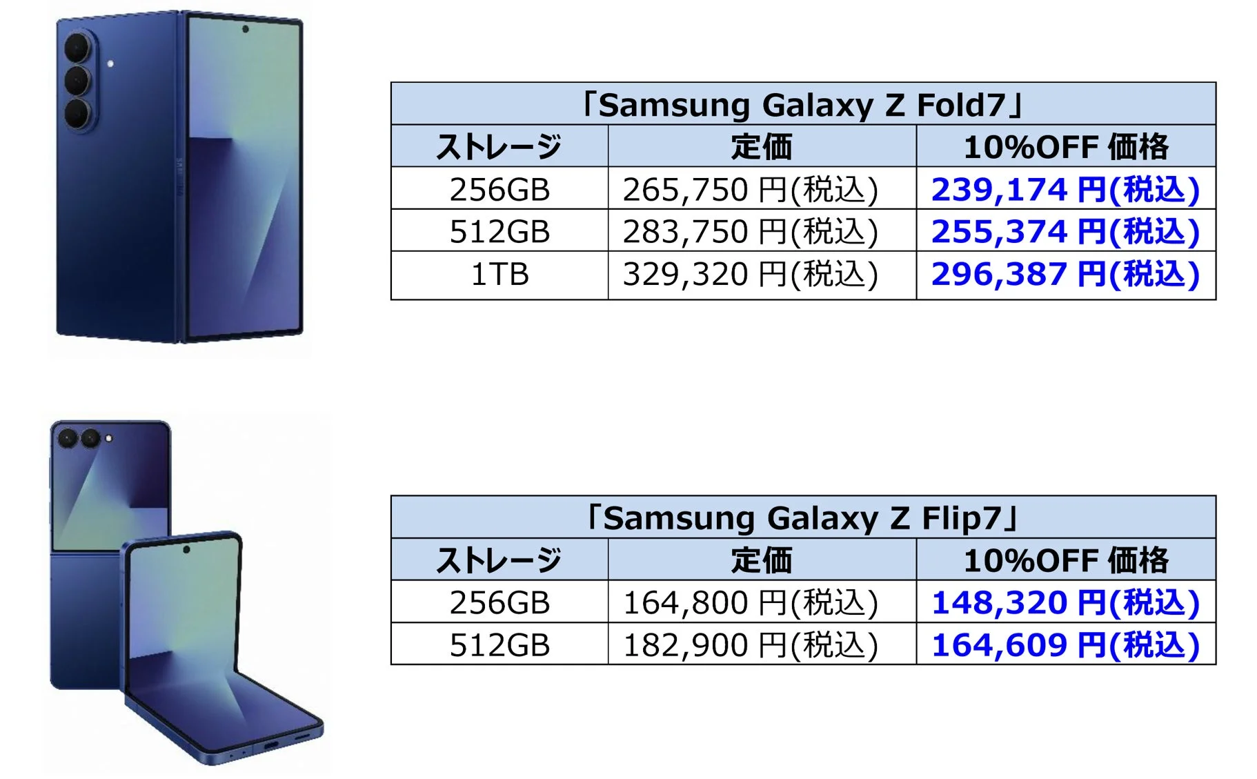 「Samsung Galaxy Z Fold7｜Z Flip7」10%OFF