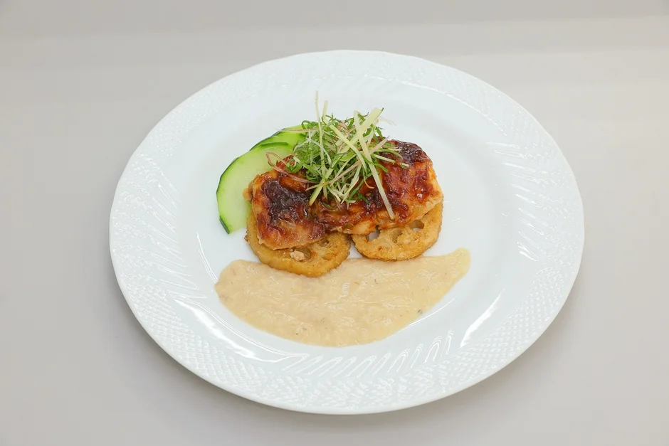 鶏焼きサバトロロソース