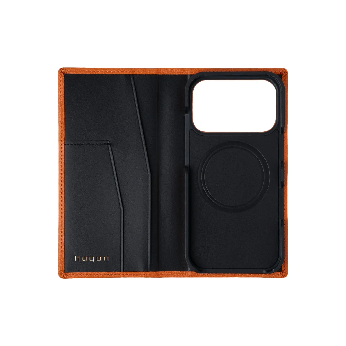 CRUMBS Leather Flip Case Orange Inside