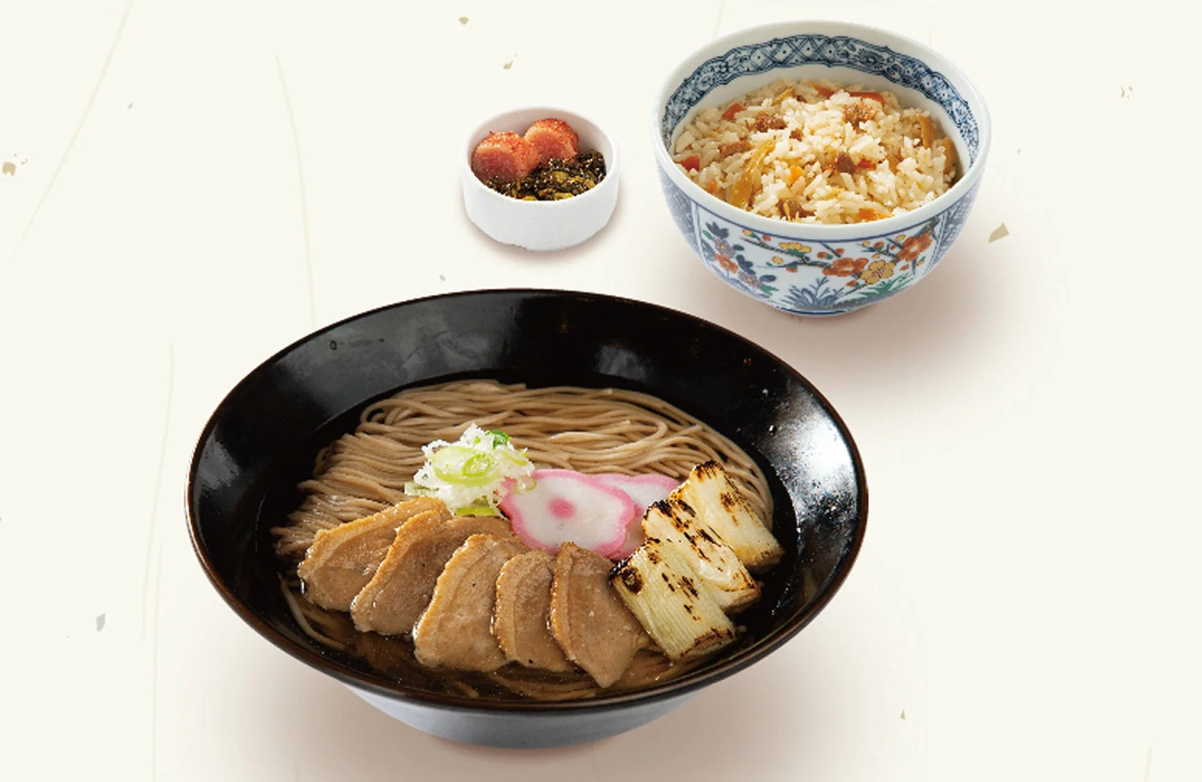 あったか鴨南そば かしわめし付き