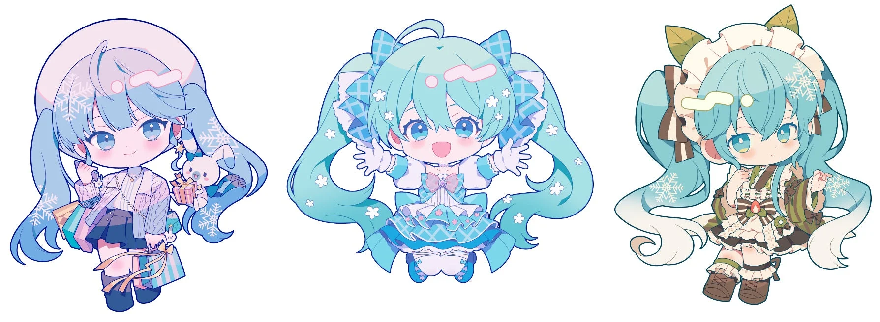 デフォルメされた雪ミクのイラスト