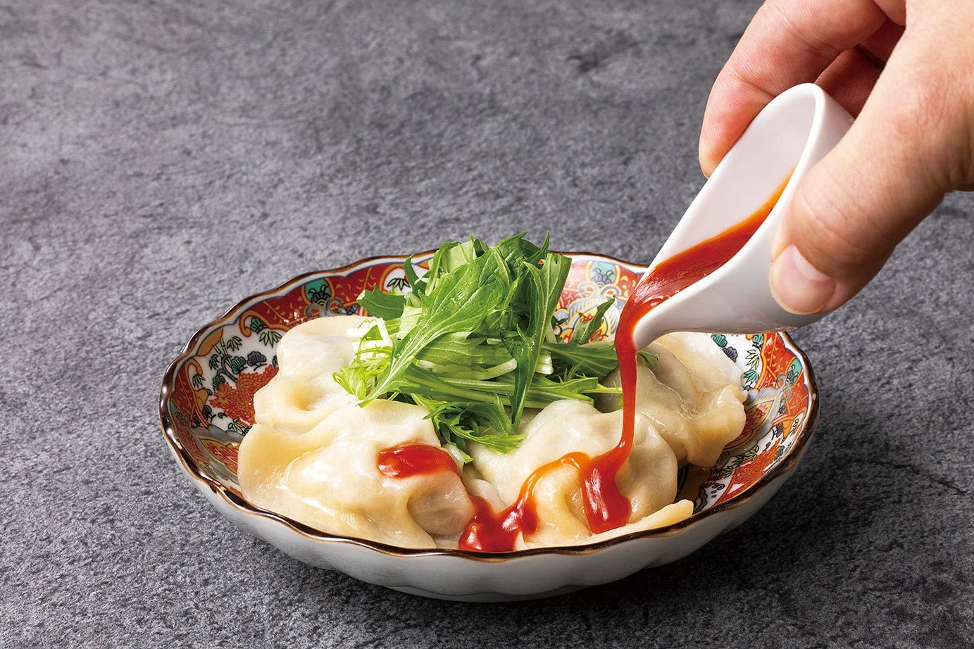 水餃子にソース