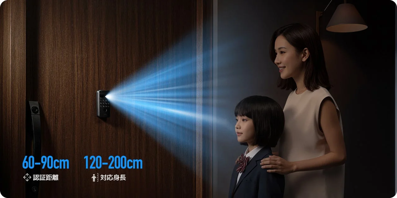 顔認証距離と身長