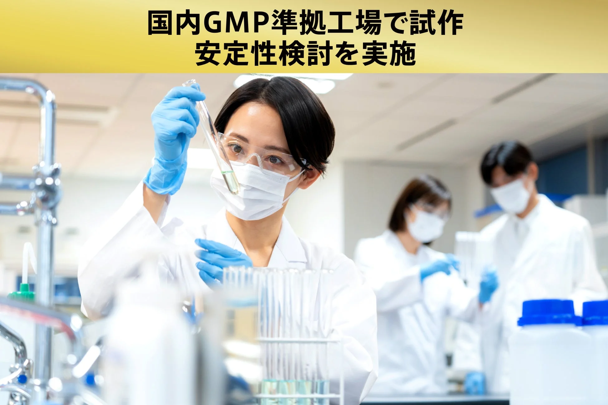 国内GMP準拠工場で試作安定性検討を実施