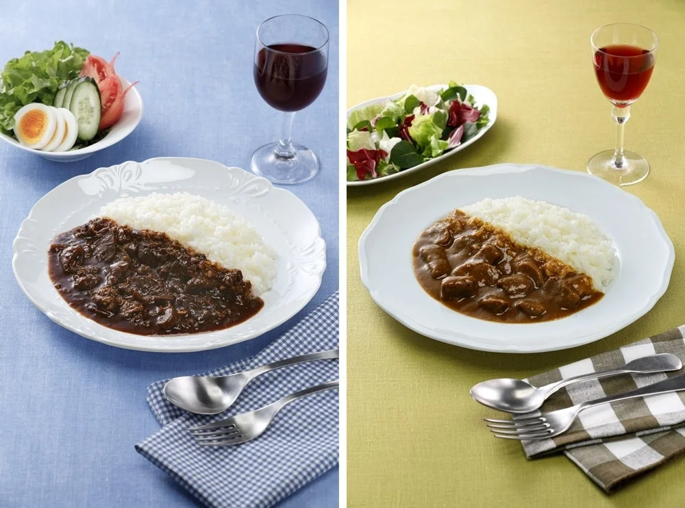 ハヤシとカレーの盛り付け例