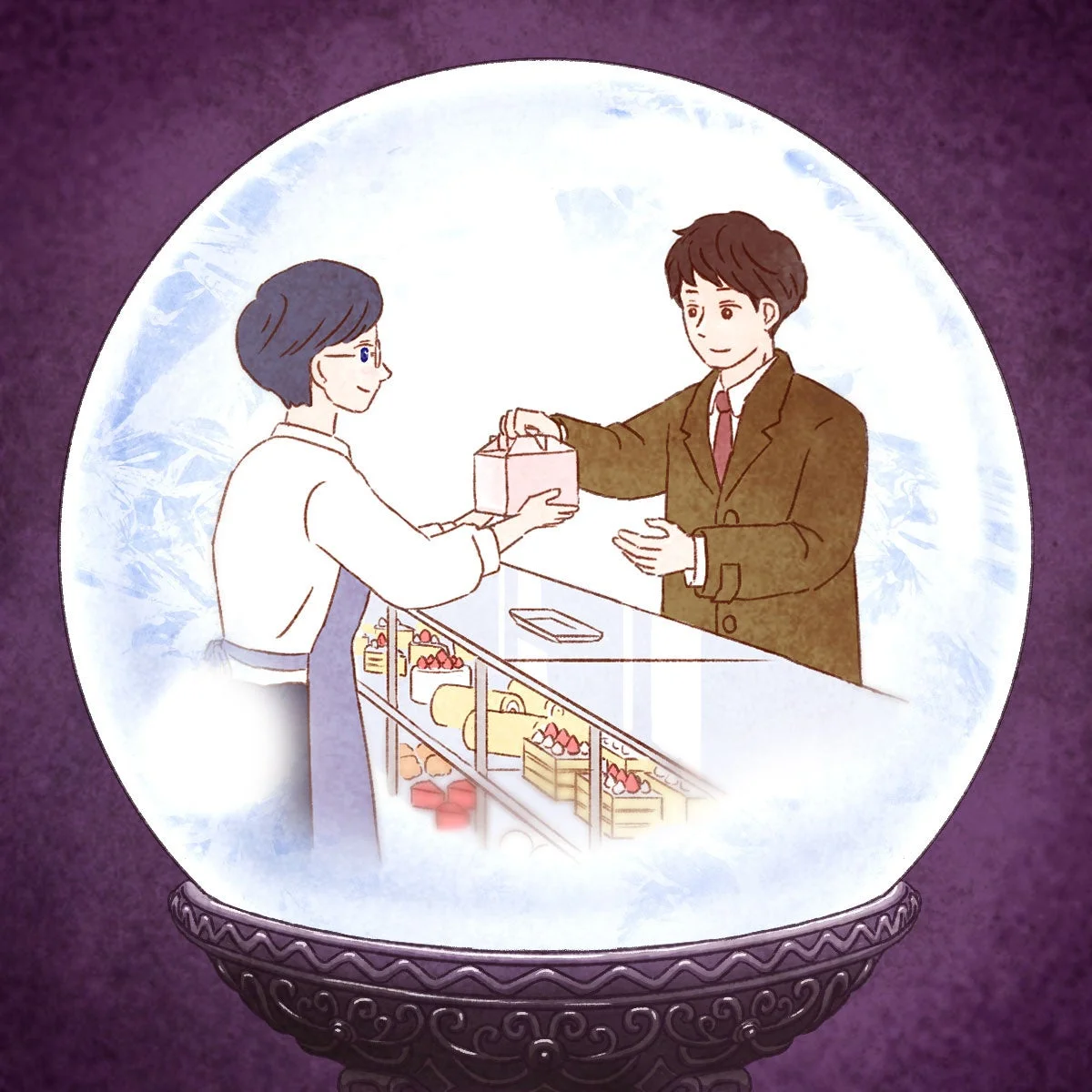 スノードームのイラスト3