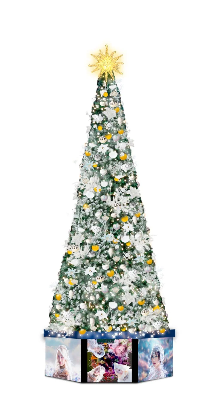 クリスマスツリーとキャラクター