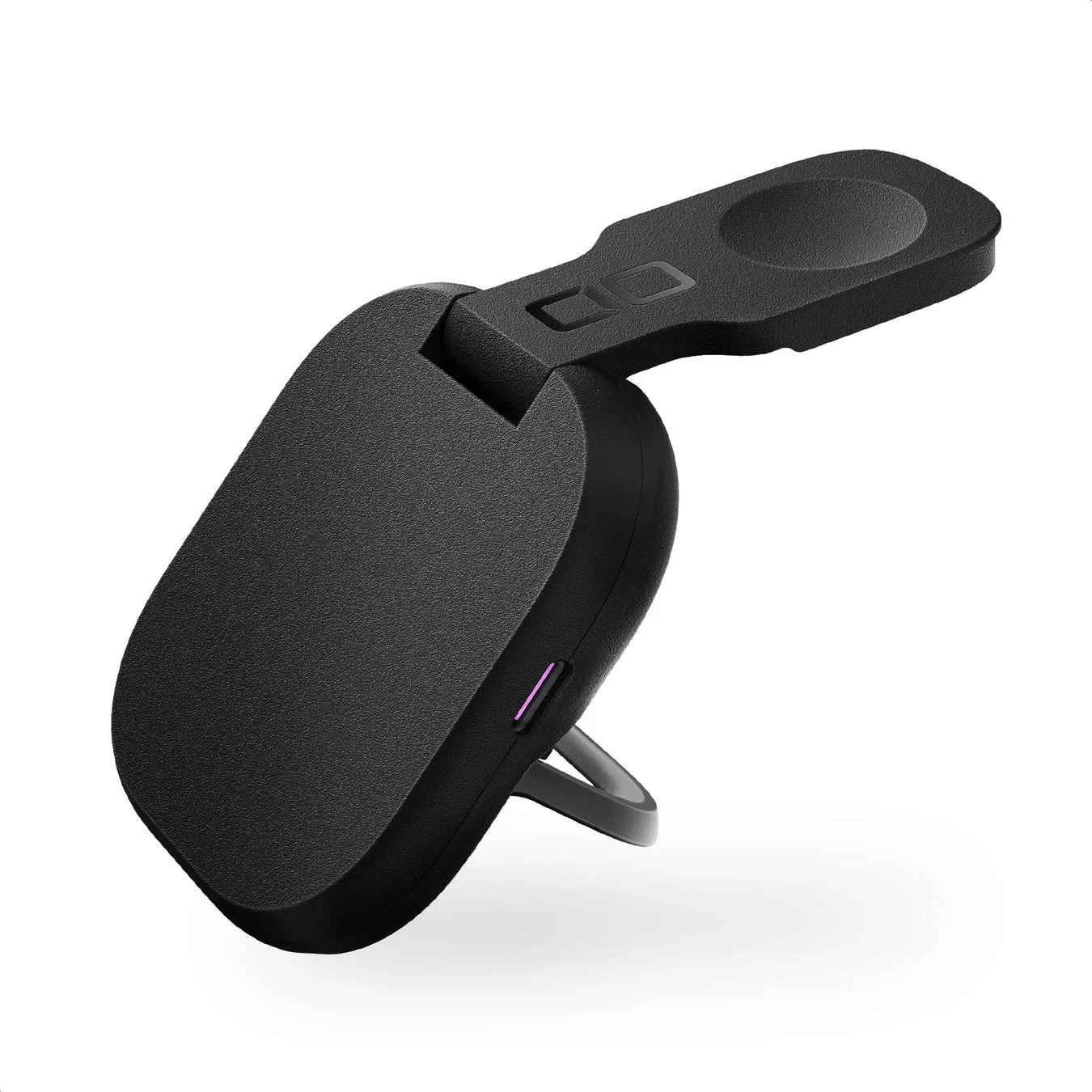 黒いマットな質感のポータブルワイヤレス充電器