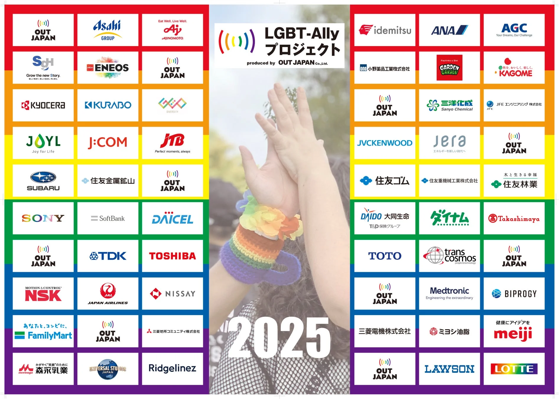 LGBT-Allyプロジェクト2025の協賛企業ロゴ