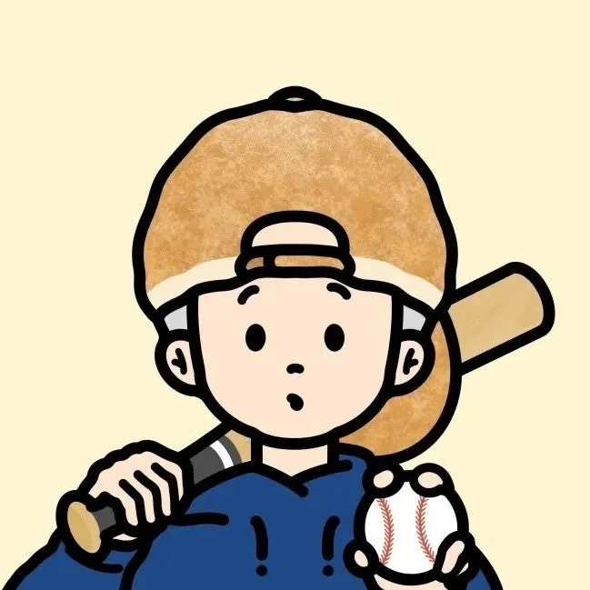 野球帽をかぶった少年のかわいいイラスト