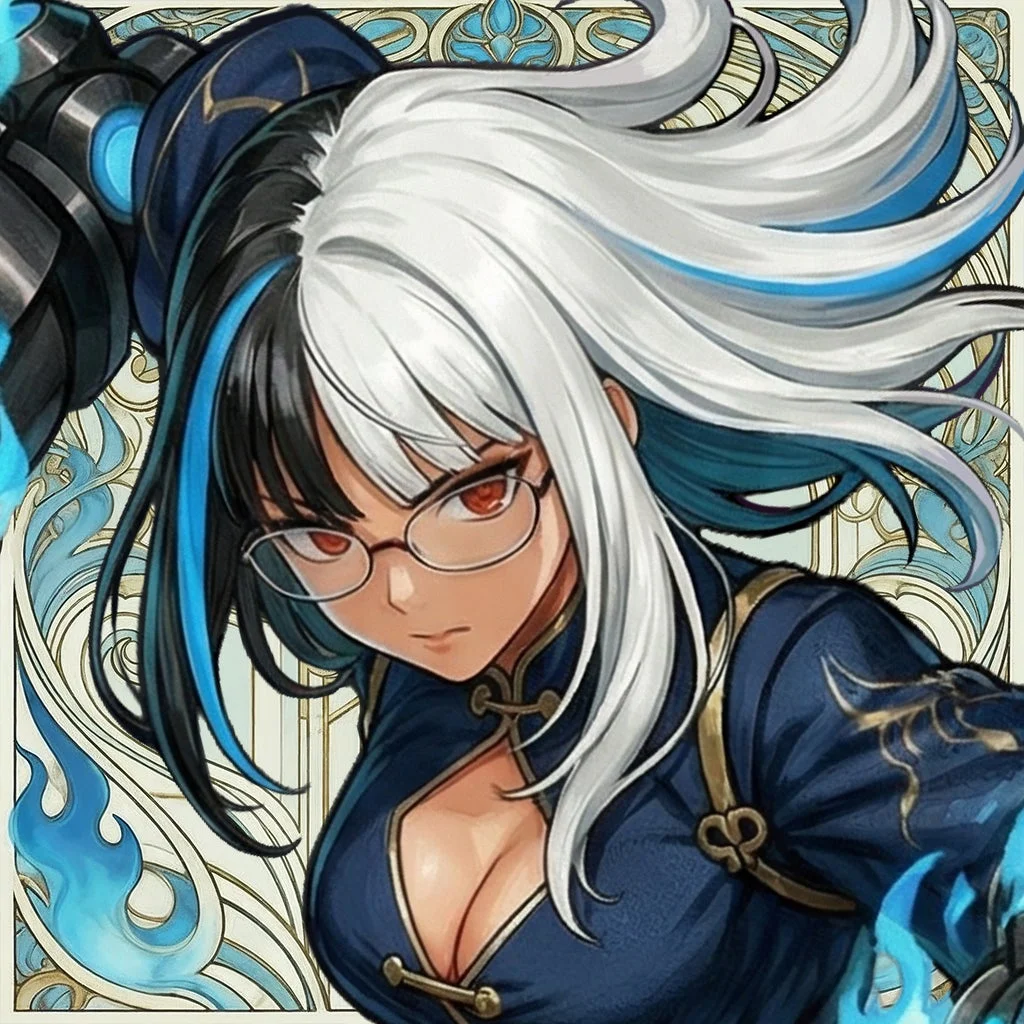 クールな雰囲気の女性キャラクターイラスト