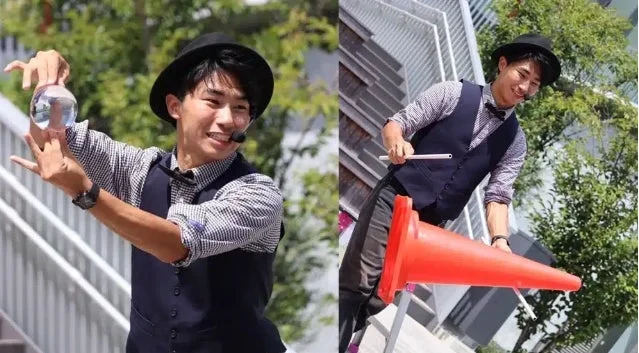 大道芸人スマイルクリエイターあきひでのパフォーマンス