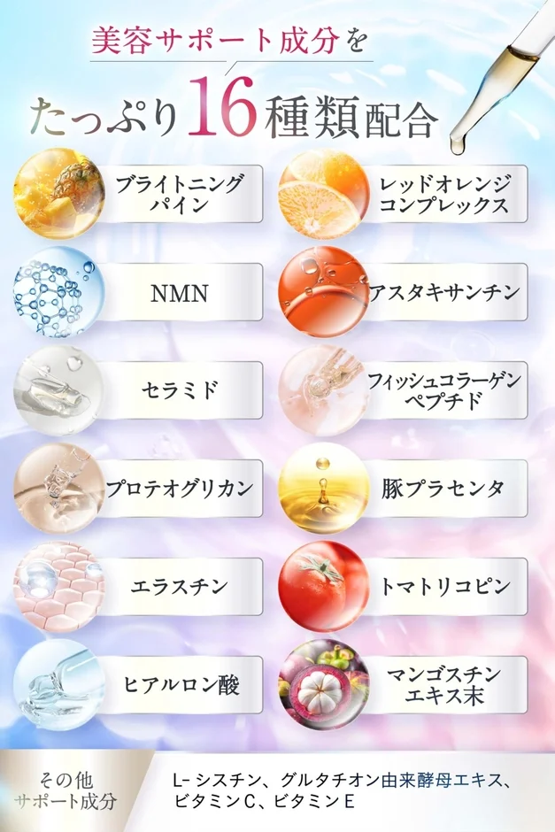 美容サポート成分をたっぷり16種類配合