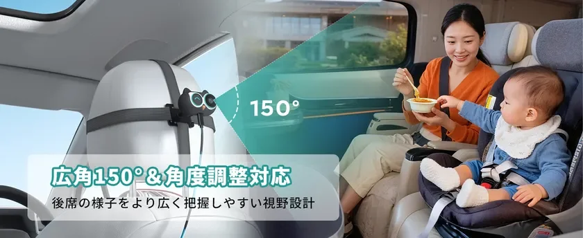 広角150°&角度調整対応