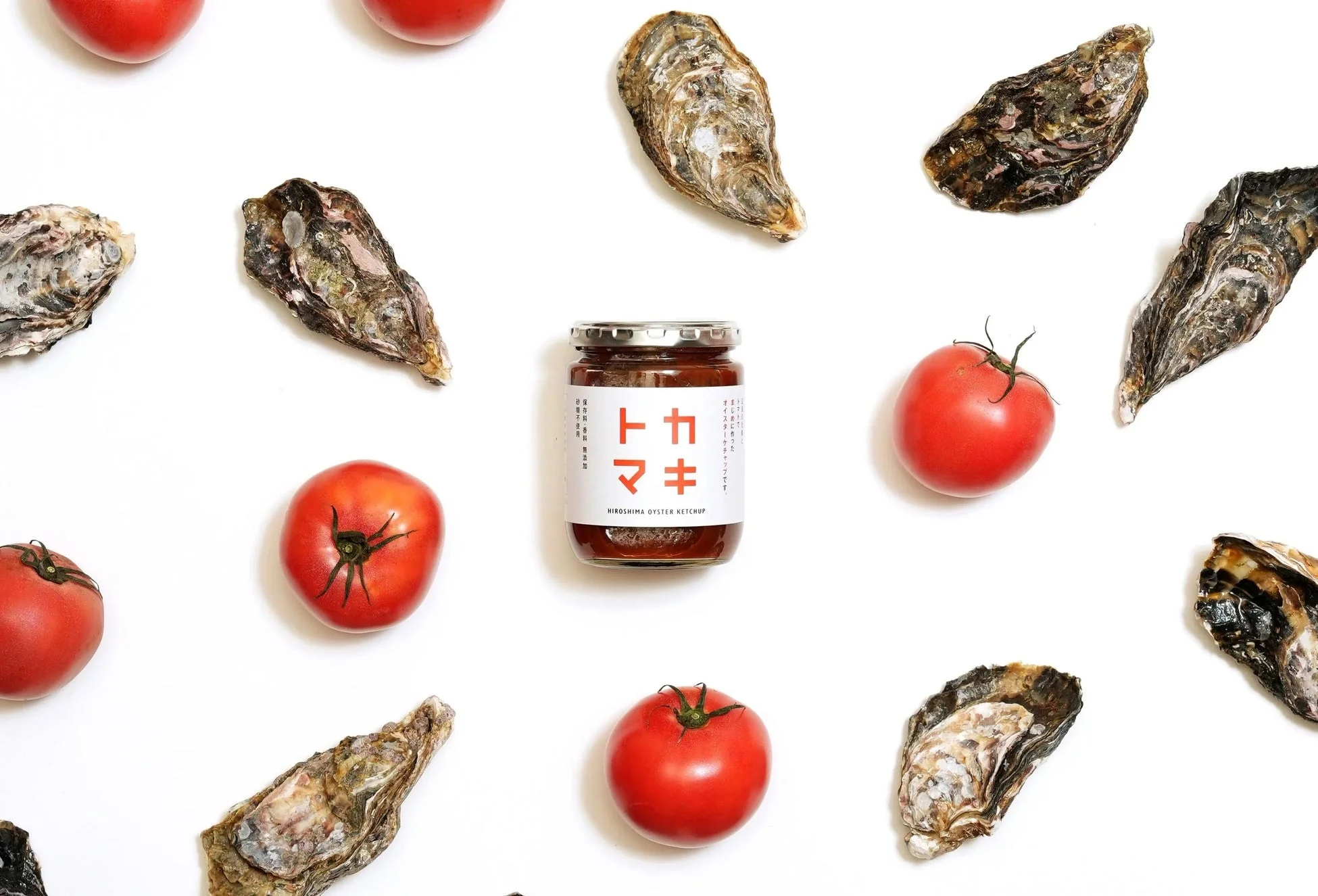 オイスターケチャップとトマト、牡蠣