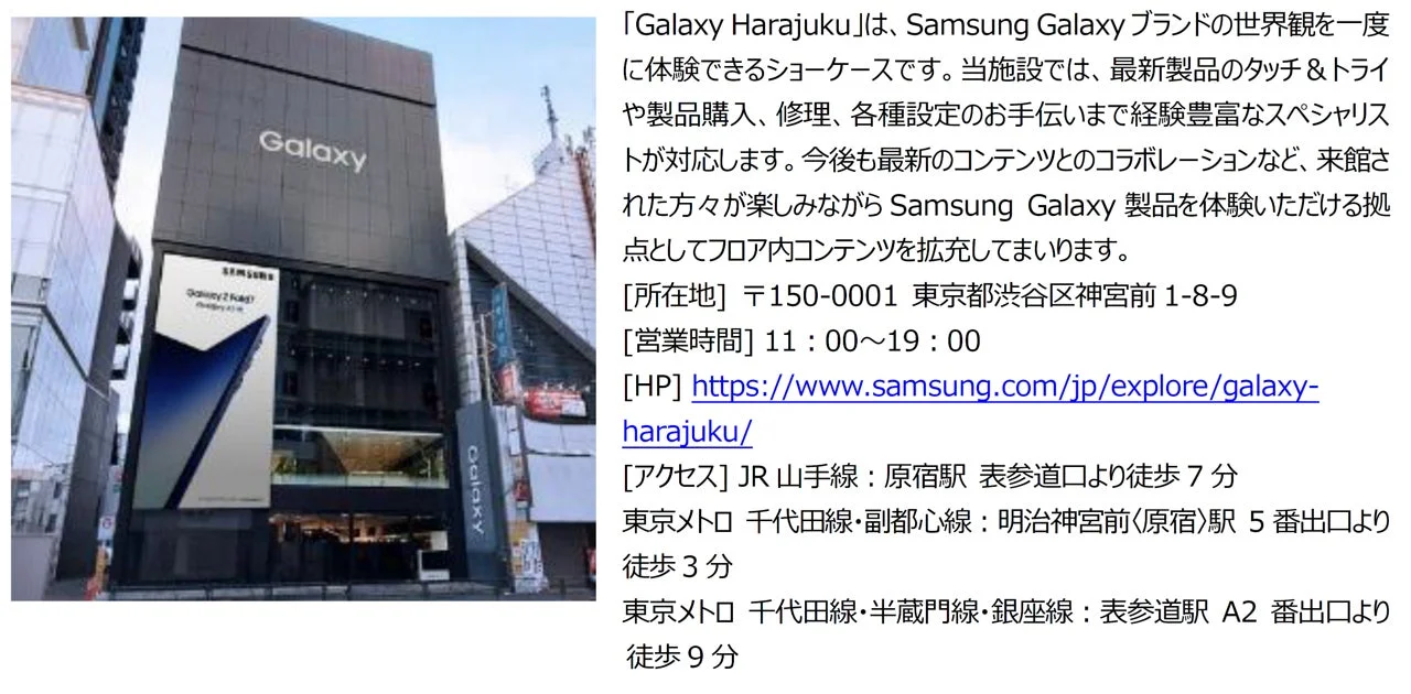 Galaxy Harajukuの外観と説明