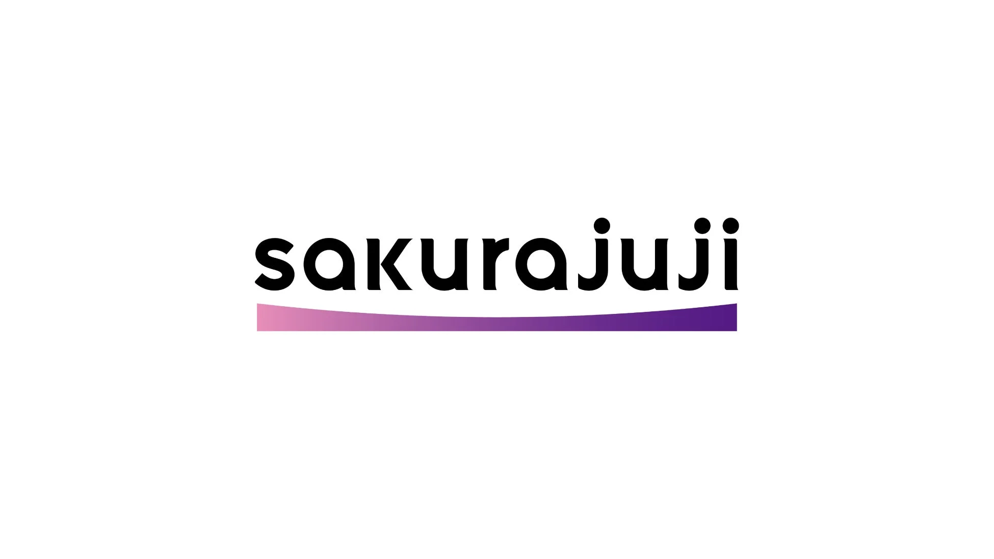 「sakurajuji」というテキストとグラデーションの線