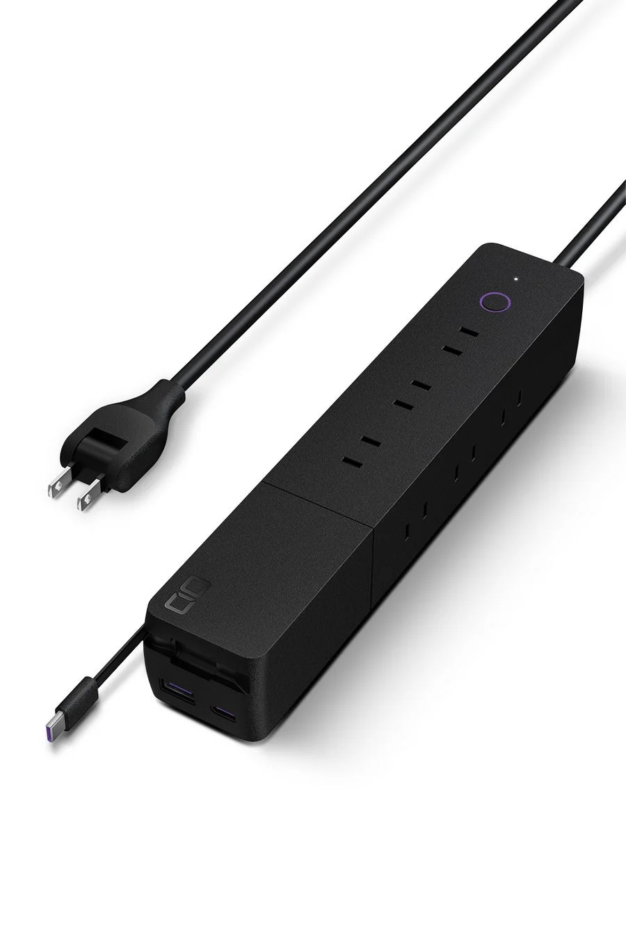 黒いモダンなデザインの電源タップ