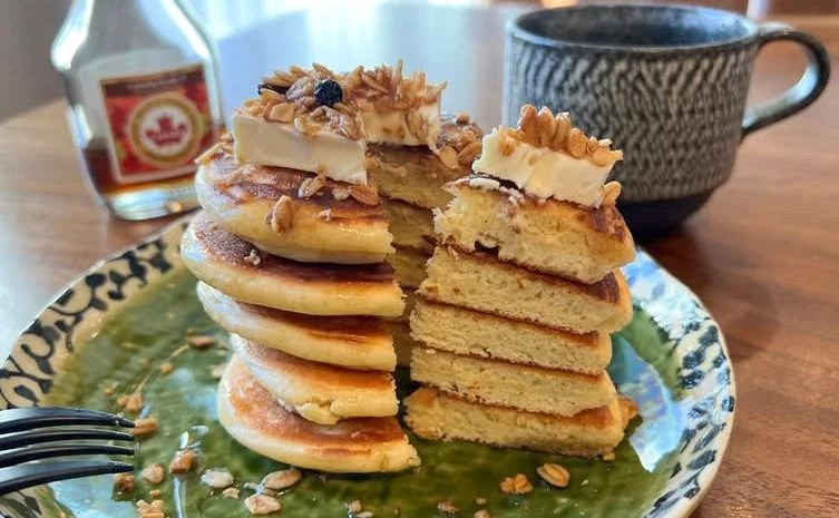 完成したパンケーキのアップ