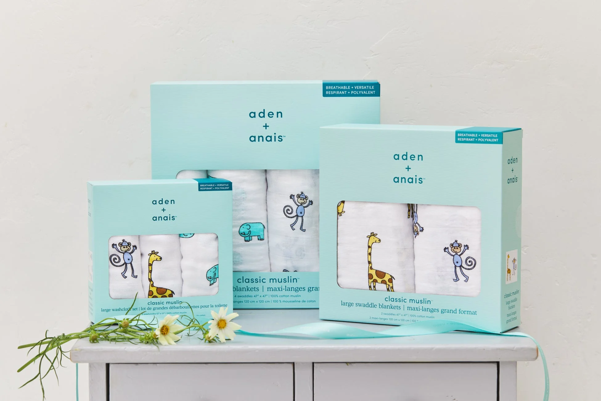 モスリンコットン製ベビー用品ギフトセット