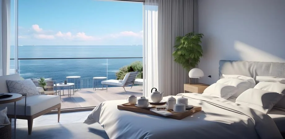 オーシャンビューの寝室