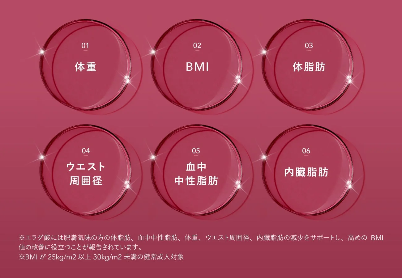 エラグ酸がサポートする6つの指標