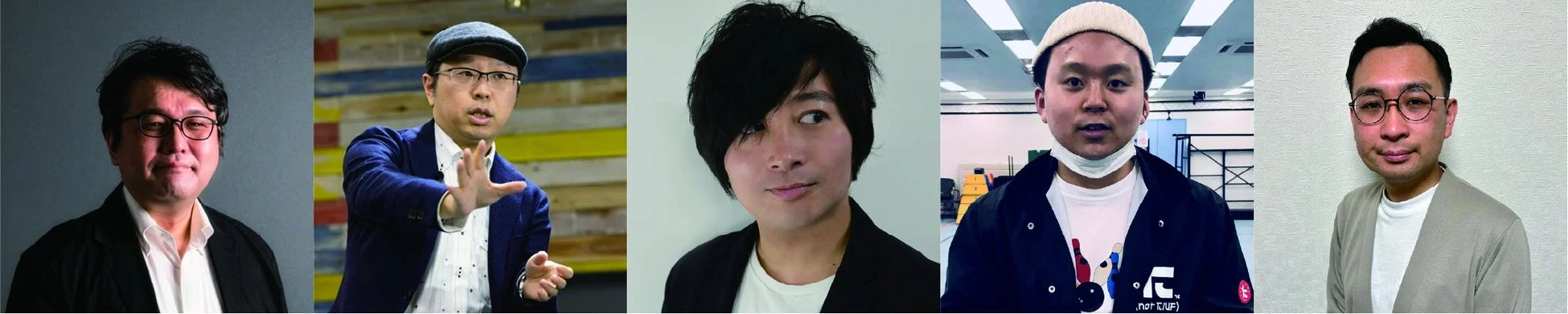 5人の異なるアジア人男性のポートレート