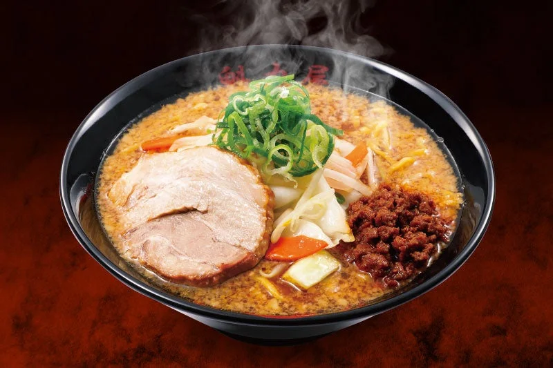 濃厚なラーメンのクローズアップ