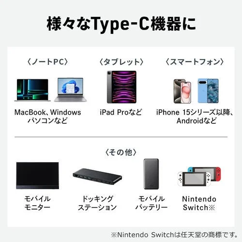 様々なType-C機器への対応