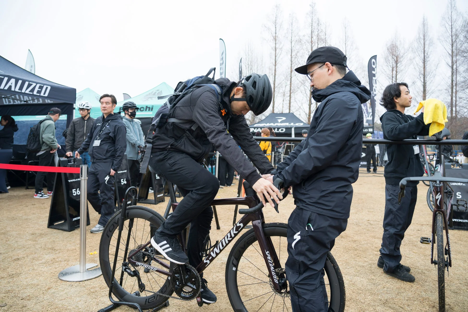 ロードバイク試乗の様子