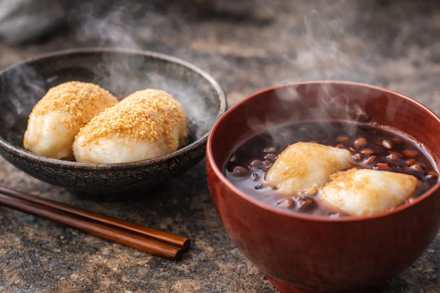 きなこ餅とぜんざい