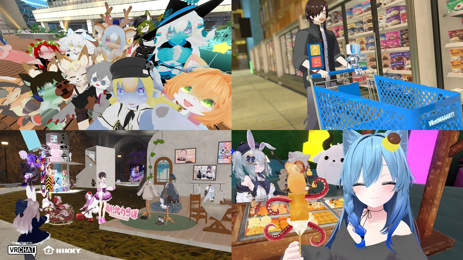 VRChatでのバーチャルマーケットの様子