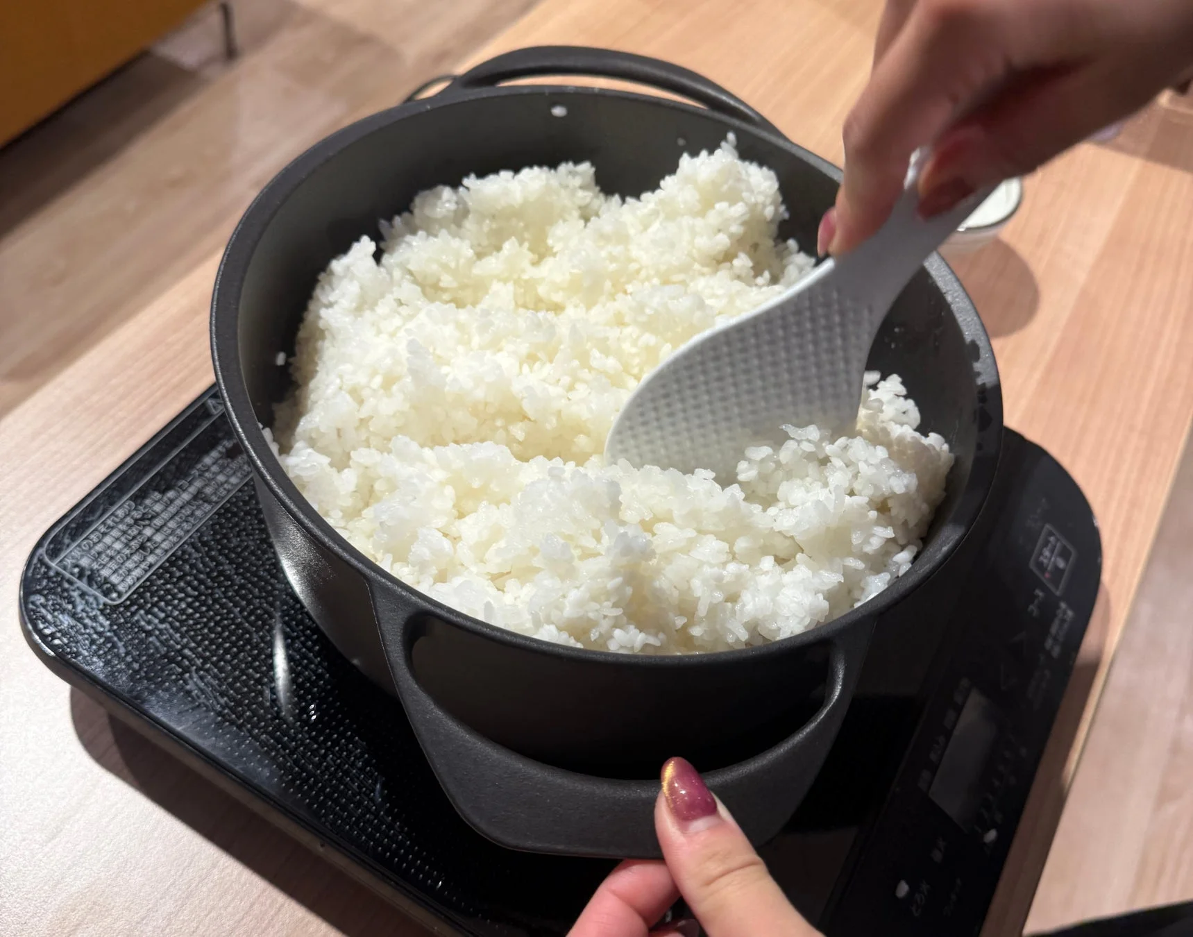 ホーロー鍋で炊いたご飯