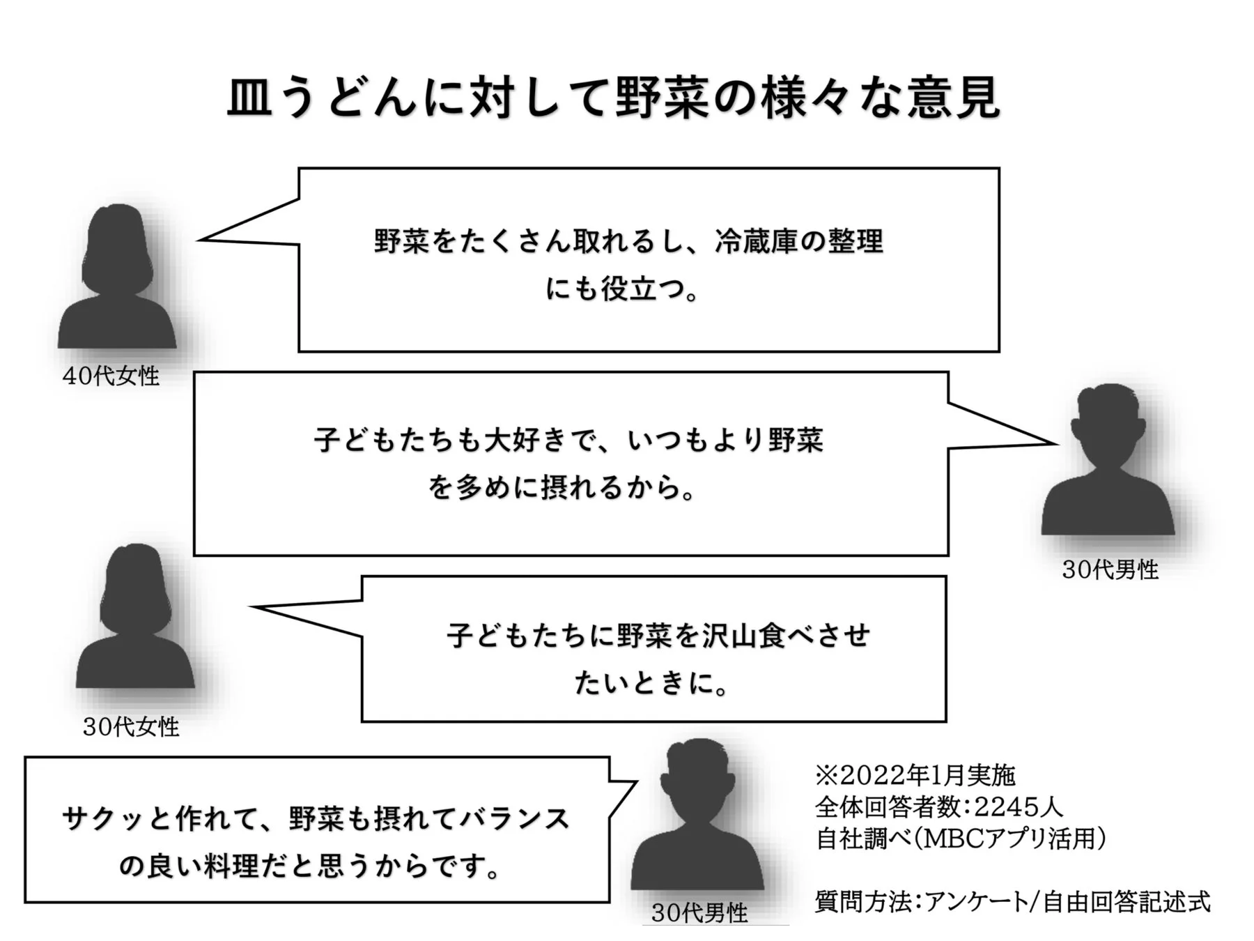 皿うどんに対する野菜に関する意見