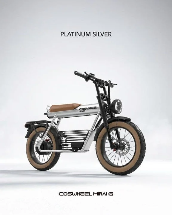 電動バイク,e-bike,COSWHEEL,MIRAI G,プラチナシルバー,モビリティ,乗り物,レトロデザイン,モダン