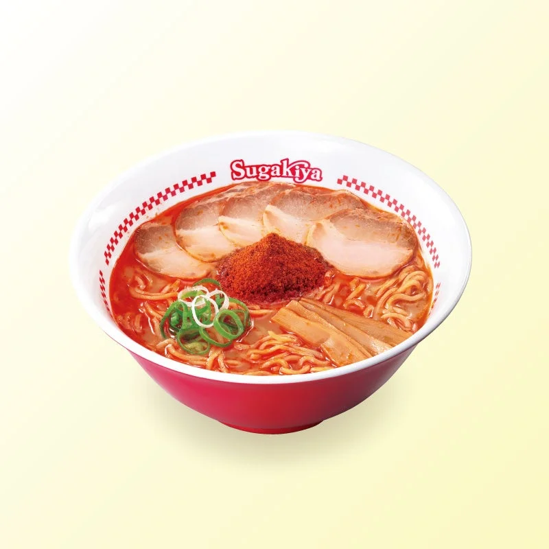 スガキヤの辛いラーメン（別角度）