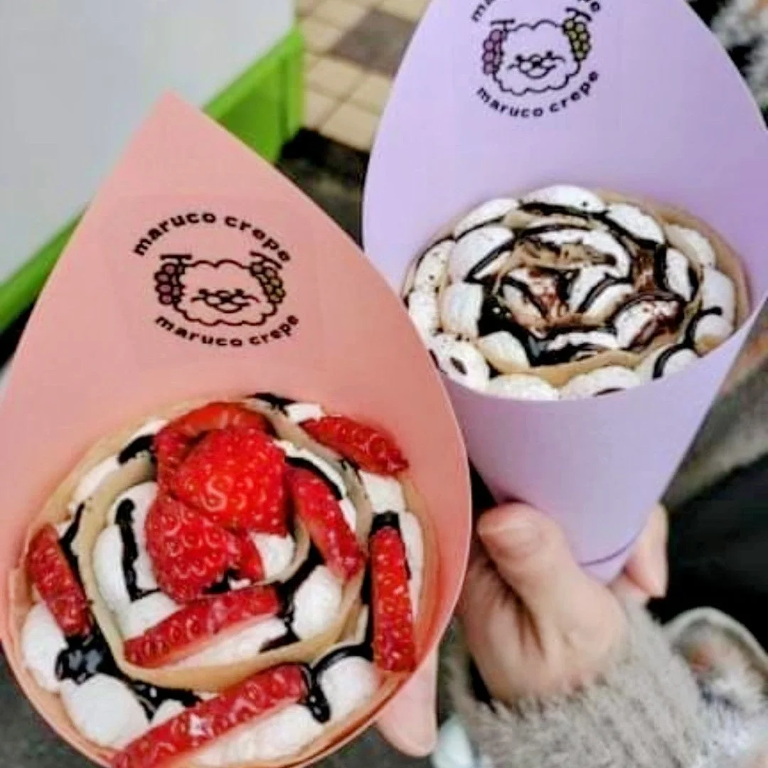 いちごとマシュマロのクレープ