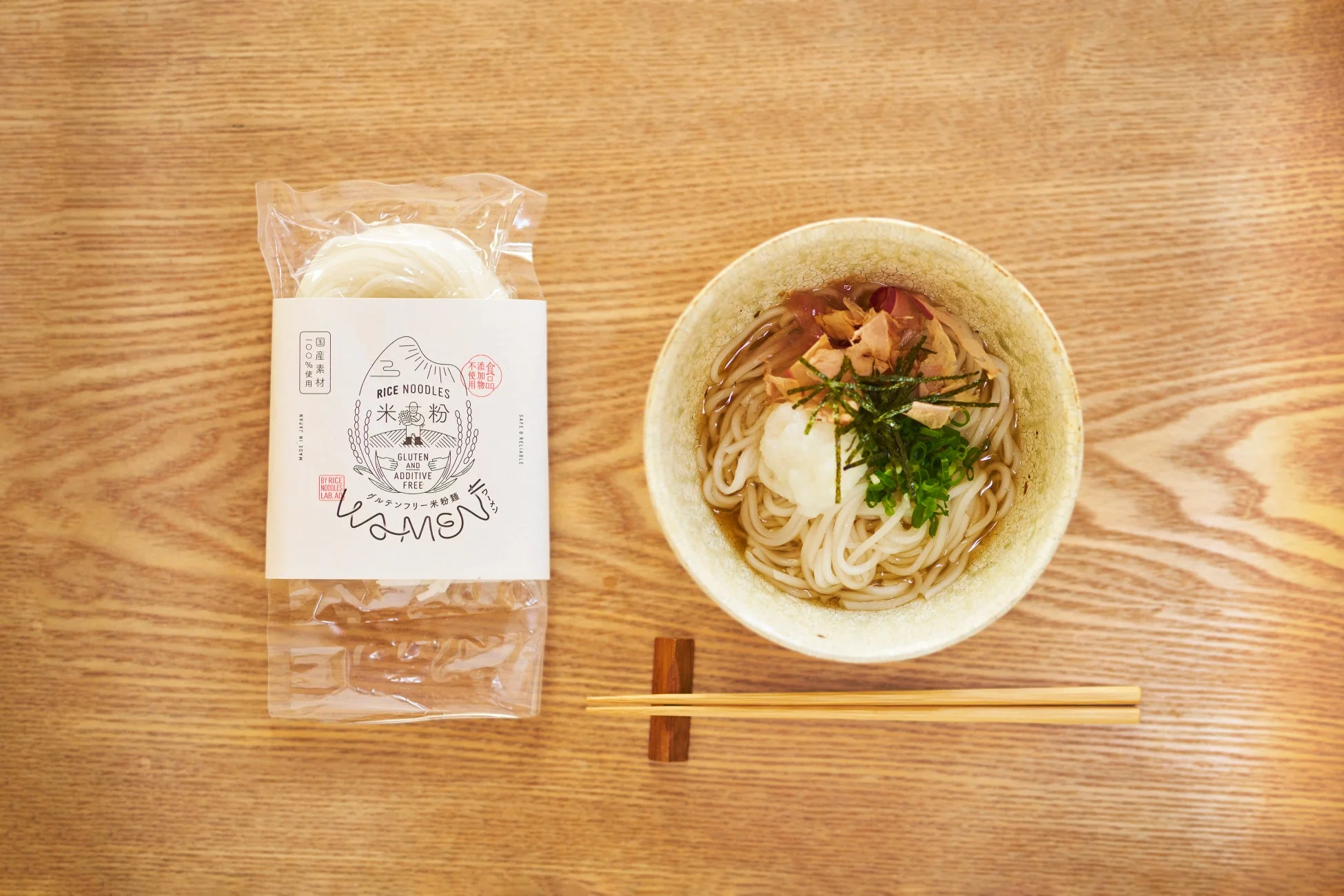 米粉麺パッケージと完成品