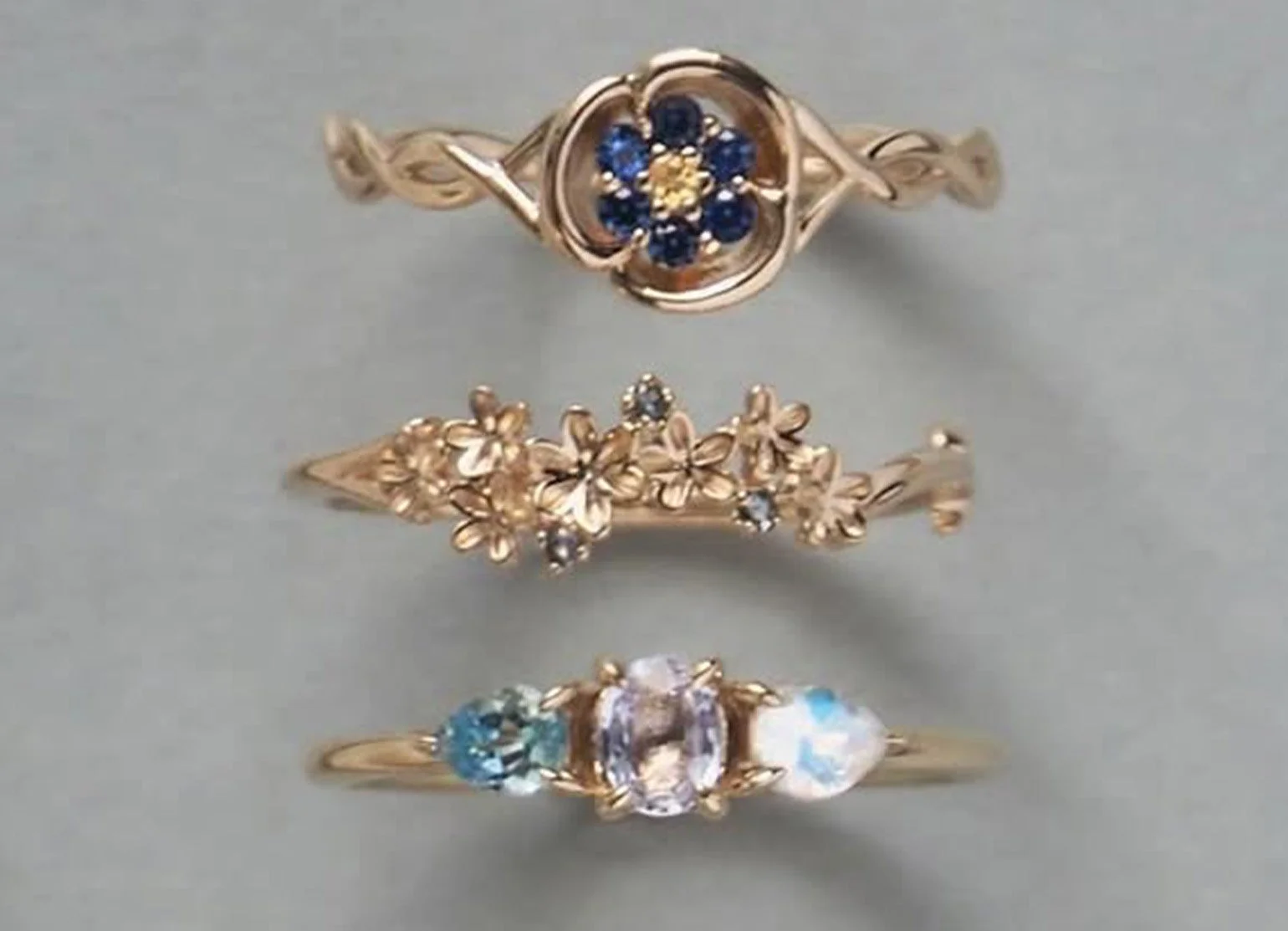 ゴールドの指輪3点