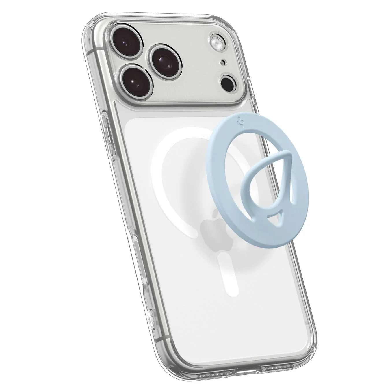 MagSafe対応のライトブルーのリング型アクセサリー