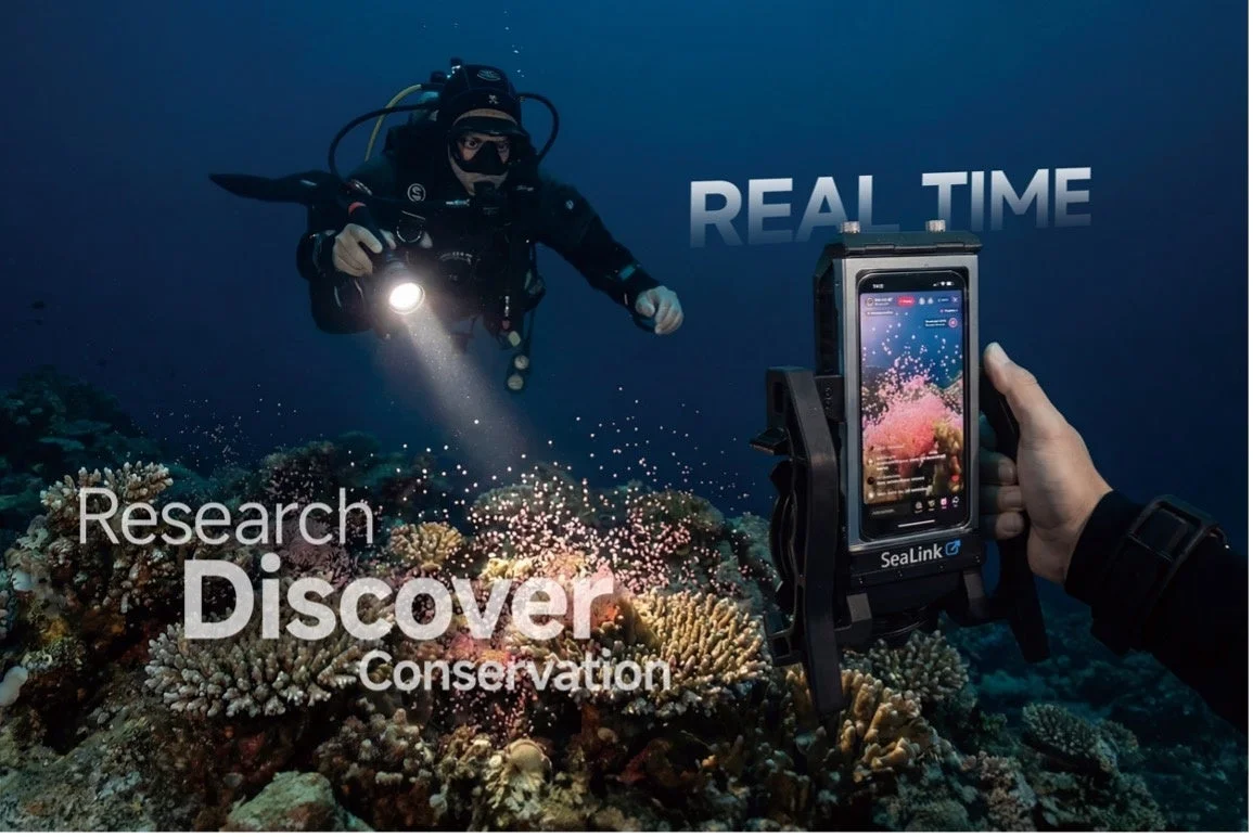 ダイバーとSeaLink、サンゴ礁