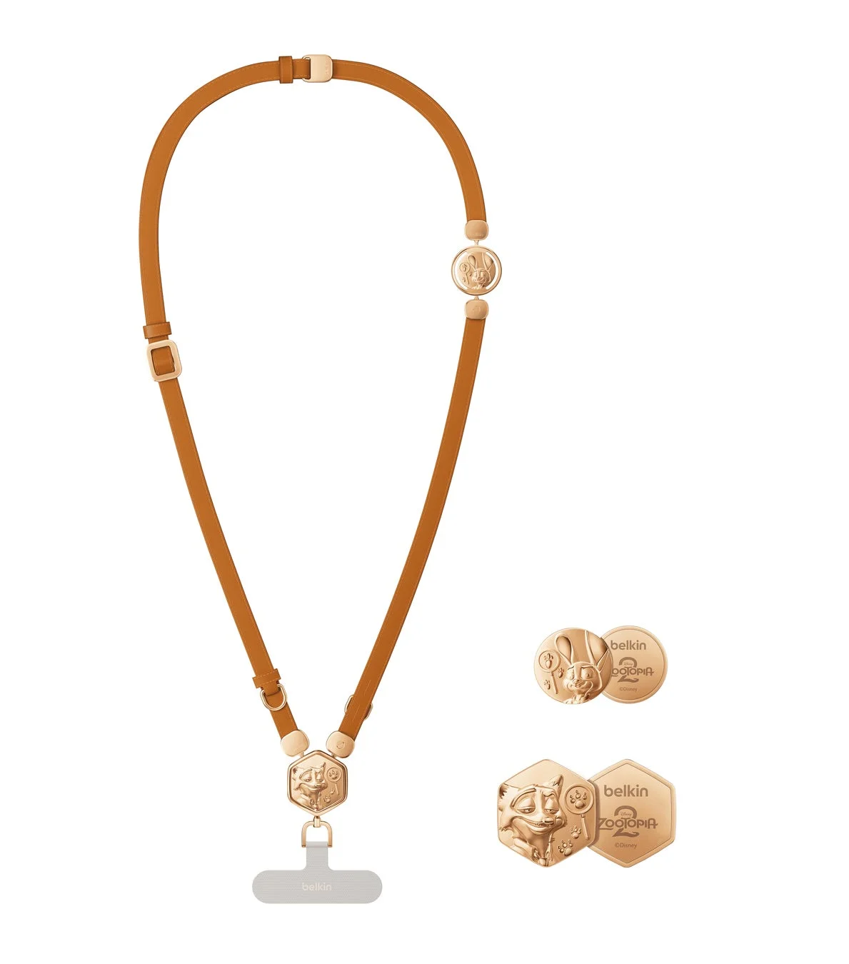 ズートピアのキャラクターがデザインされたスマホネックストラップ