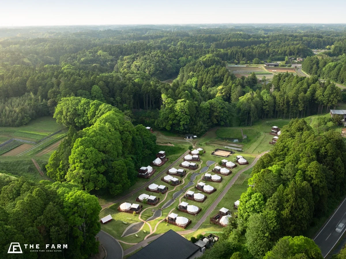グランピング施設の空撮