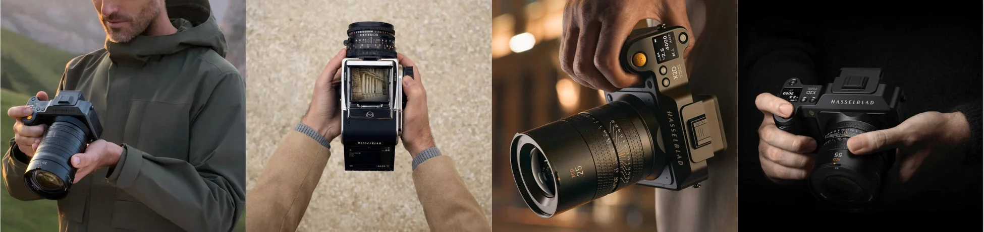 HASSELBLADカメラと操作する手元