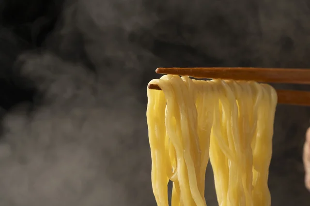 麺のクローズアップ