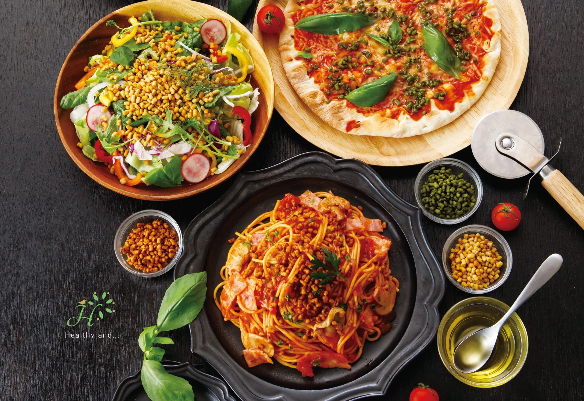 食事にプロテインをかけるイメージ