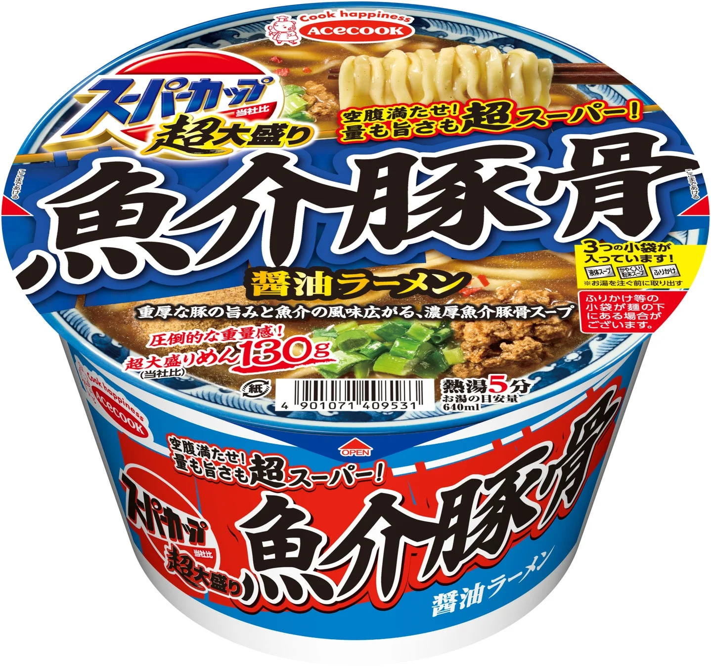 スーパーカップ超大盛り 魚介豚骨醤油ラーメン