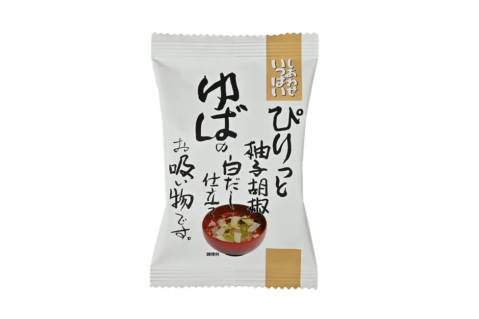 ぴりっと柚子胡椒 ゆばの白だし仕立てお吸い物 パッケージ